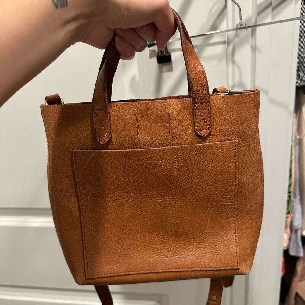 Madewell Elegant Brown Leather Tote Bag